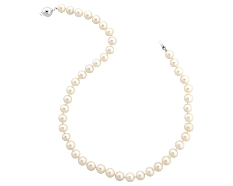 Silver necklace with pearls