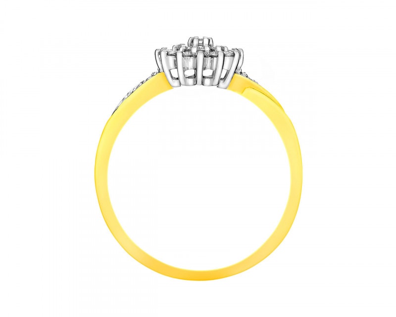 Yellow gold ring with brilliants 0,25 ct - fineness 585