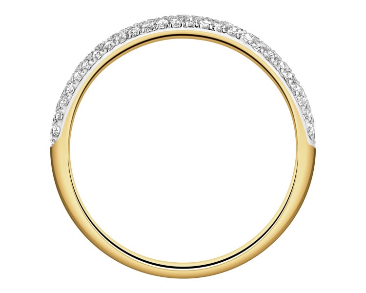 Yellow gold ring with diamonds - 0,24 ct - fineness 14 K