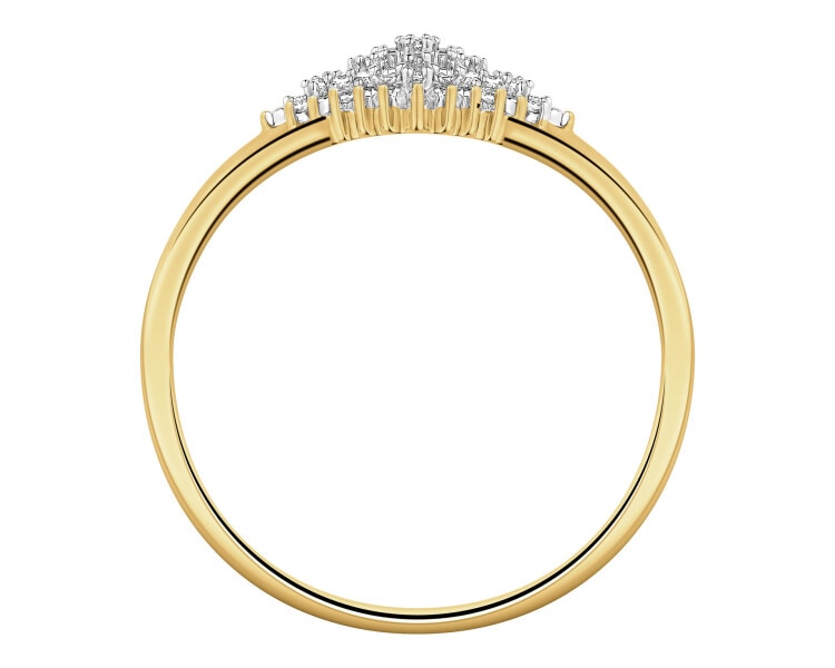 Yellow gold ring with diamonds - 0,08 ct - fineness 9 K