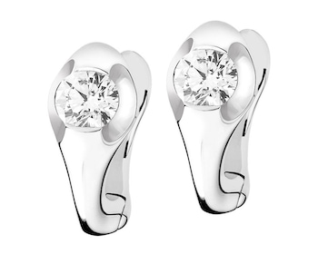 Kolczyki z białego złota z brylantami 0,61 ct - próba 750