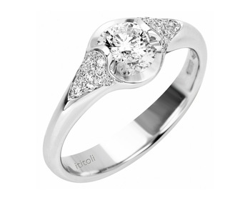 White gold ring with brilliants 0,43 ct - fineness 18 K