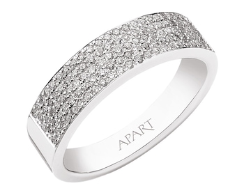White gold ring with brilliants 0,39 ct - fineness 14 K