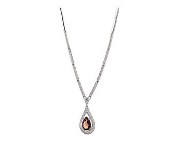 Silver necklace with cubic zirconias and quartz></noscript>
                    </a>
                </div>
                <div class=