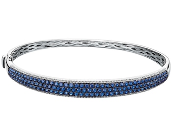 White gold bracelet with brilliants and sapphires 0,58 ct - fineness 14 K