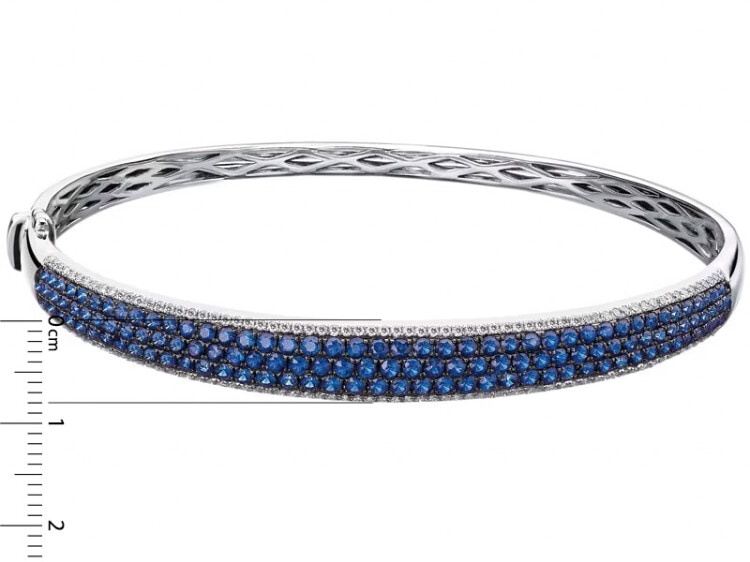 White gold bracelet with brilliants and sapphires - fineness 14 K