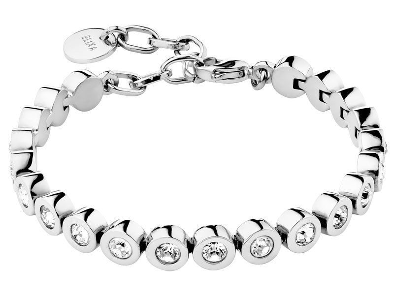 Stainless steel bracelet with crystals