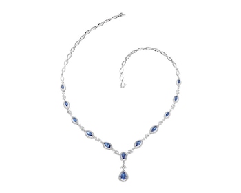 White gold necklace with brilliants and sapphires 1,82 ct - fineness 14 K></noscript>
                    </a>
                </div>
                <div class=