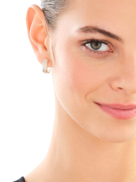 Yellow gold earrings with diamonds - 0,30 ct - fineness 14 K