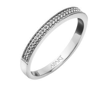 White gold ring with diamonds 0,06 ct - fineness 9 K