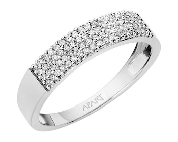 White gold ring with diamonds 0,25 ct - fineness 14 K