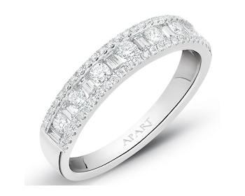 White gold ring with diamonds 0,53 ct - fineness 14 K