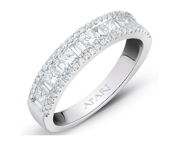 White gold ring with diamonds 0,73 ct - fineness 14 K