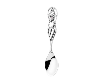 Silver spoon with crystal