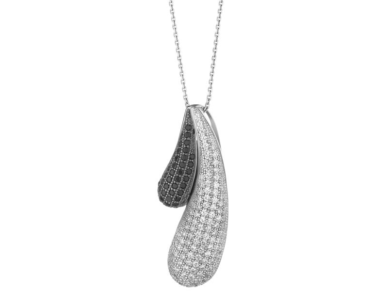 Silver pendant with cubic zirconias