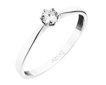 White gold ring with brilliant 0,15 ct - fineness 14 K