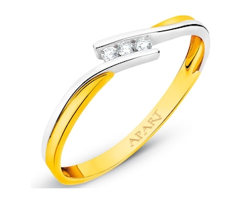 Prsten ze žlutého zlata s brilianty 0,04 ct - ryzost 585