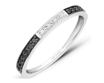 White gold ring with diamonds 0,13 ct - fineness 14 K