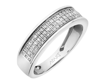White gold ring with diamonds 0,20 ct - fineness 14 K