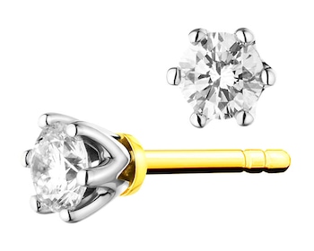 Yellow and white gold earrings with brilliants 0,16 ct - fineness 14 K></noscript>
                    </a>
                </div>
                <div class=