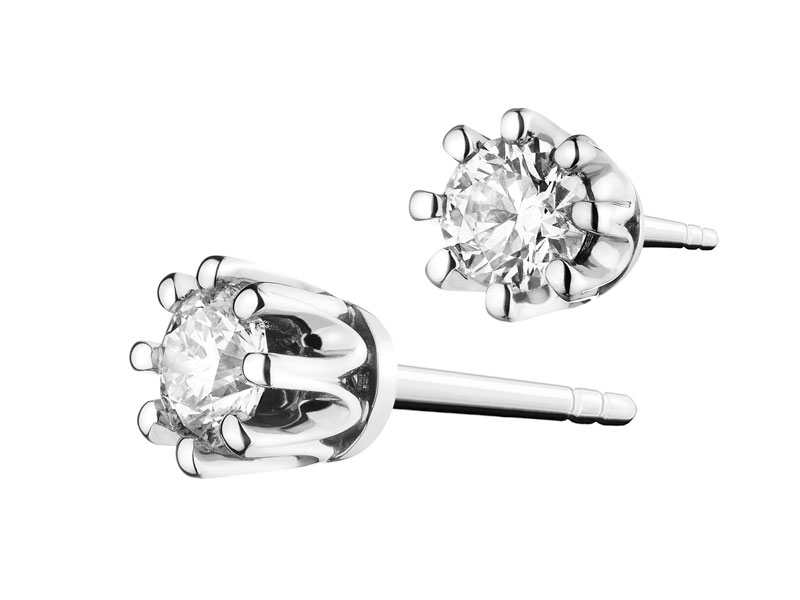 White gold earrings with brilliants 0,35 ct - fineness 14 K