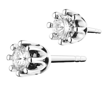 White gold earrings with brilliants 0,50 ct - fineness 14 K