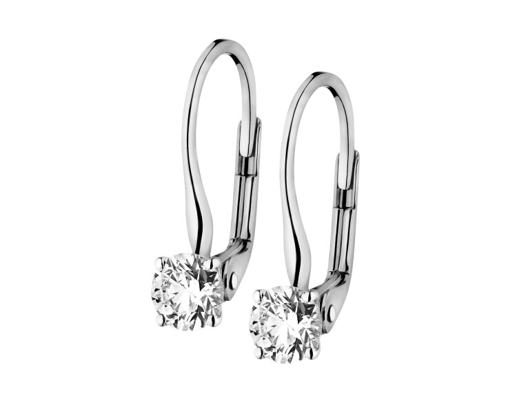 White gold earrings with brilliants - 0,70 ct - fineness 14 K