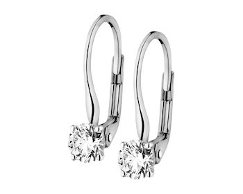 White gold earrings with brilliants - 0,70 ct - fineness 14 K