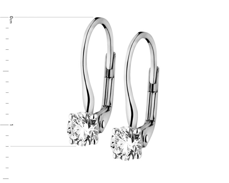 White gold earrings with brilliants - 0,70 ct - fineness 14 K