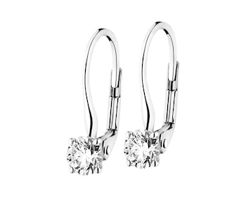 White gold earrings with brilliants 0,70 ct - fineness 14 K
