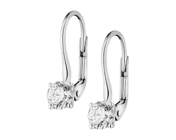 White gold earrings with brilliants - 0,89 ct - fineness 14 K