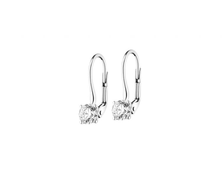 White gold earrings with brilliants 0,89 ct - fineness 14 K