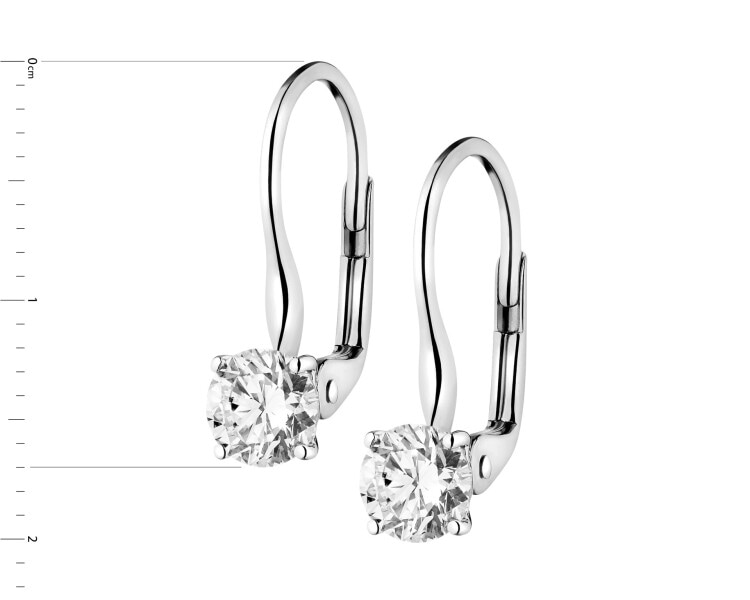 White gold earrings with brilliants - 1,00 ct - fineness 14 K