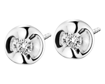 White gold earrings with brilliants 0,20 ct - fineness 18 K