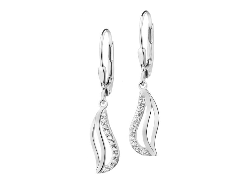 Silver earrings with cubic zirconias