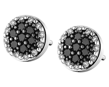White gold earrings with diamonds 0,22 ct - fineness 14 K