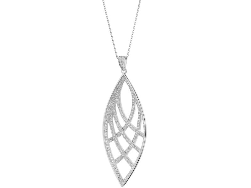 Silver pendant with cubic zirconias