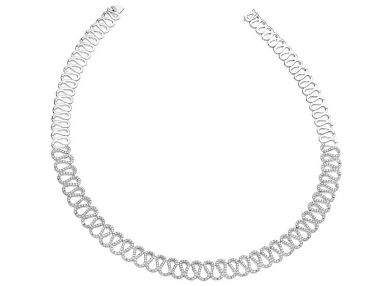 Naszyjnik z białego złota z brylantami - 6,79 ct - próba 585