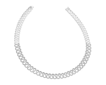Naszyjnik z białego złota z brylantami - 6,79 ct - próba 585