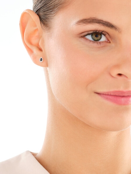 White gold earrings with diamonds - 0,10 ct - fineness 9 K