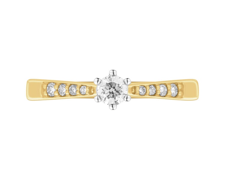 Yellow gold ring with brilliants - 0,18 ct - fineness 14 K