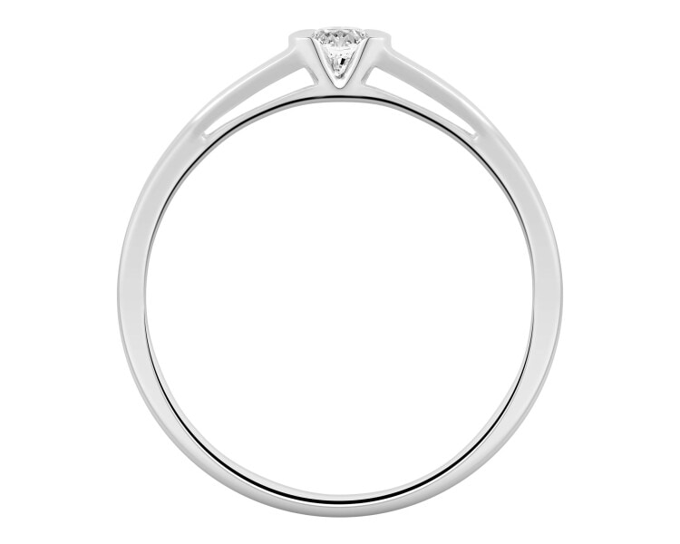 Prsten z bílého zlata s briliantem - 0,12 ct - ryzost 585