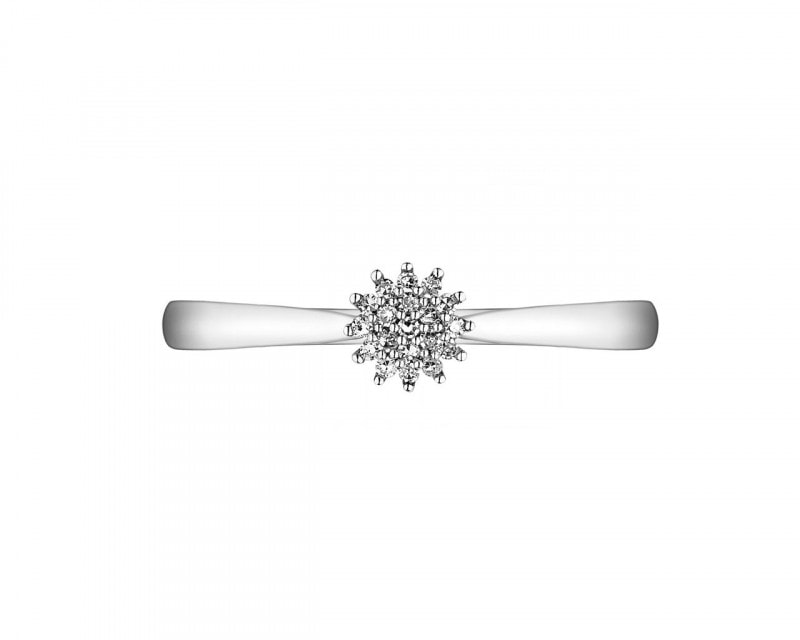 White gold ring with diamonds 0,05 ct - fineness 14 K