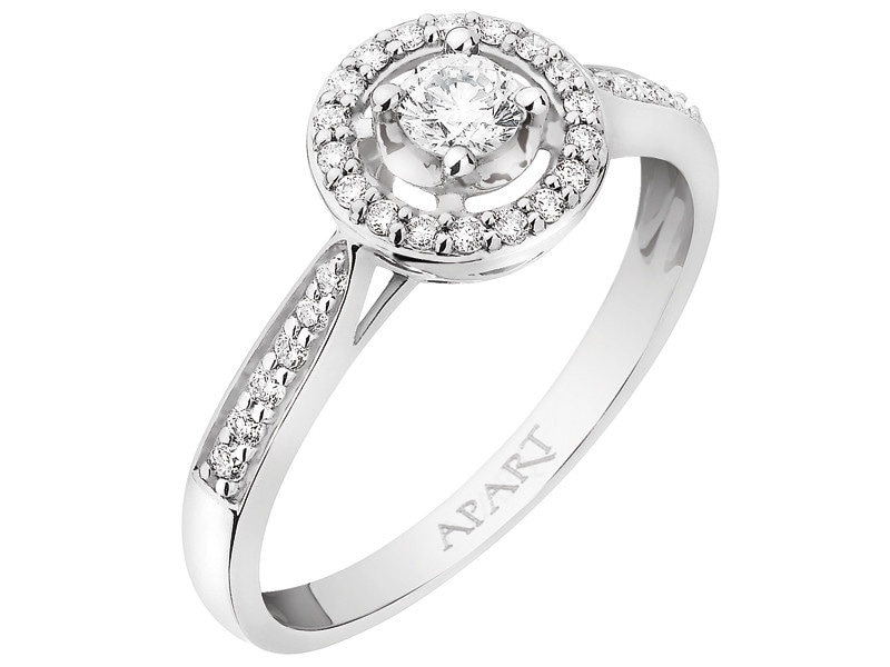 Prsten z bílého zlata s brilianty - 0,33 ct - ryzost 585