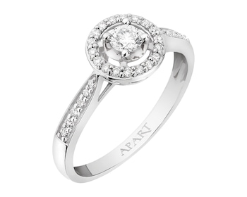 Prsten z bílého zlata s brilianty - 0,33 ct - ryzost 585