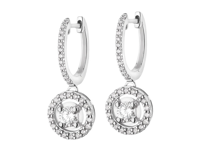 Kolczyki z białego złota z brylantami - 0,61 ct - próba 585