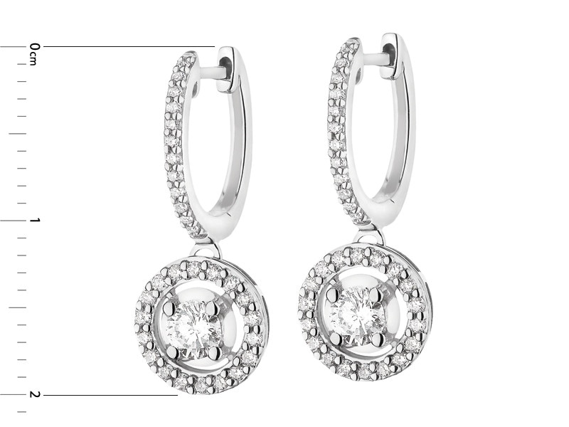 Kolczyki z białego złota z brylantami - 0,61 ct - próba 585