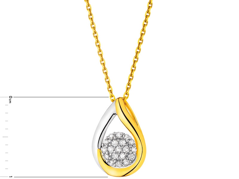 Yellow gold pendant with diamonds 0,06 ct - fineness 14 K