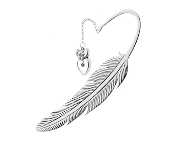 Silver bookmark with crystal