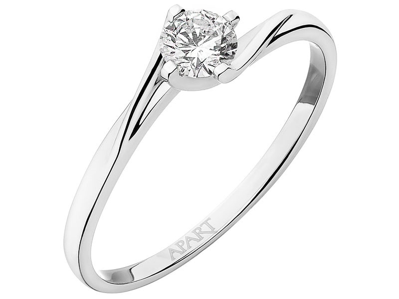 White gold ring with brilliant 0,24 ct - fineness 14 K